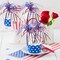 100pcs 4th of July Cocktail Picks,Patriotic Firework Bamboo Toothpicks Sticks for Appetizers Fruit Food Cake Independence Day Party Decoration Supply,Red White and Blue